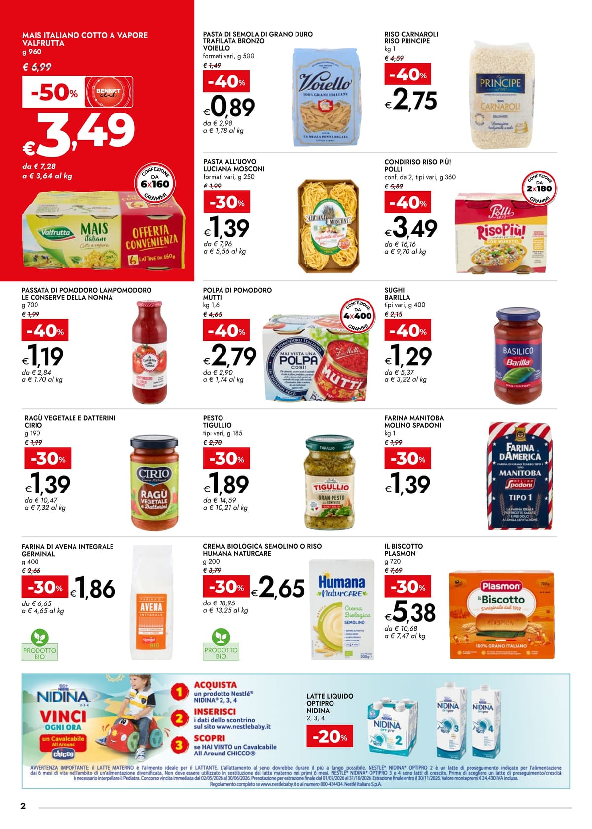 Pagina 2. del volantino Bennet - SCONTI 30% 40% 50%
