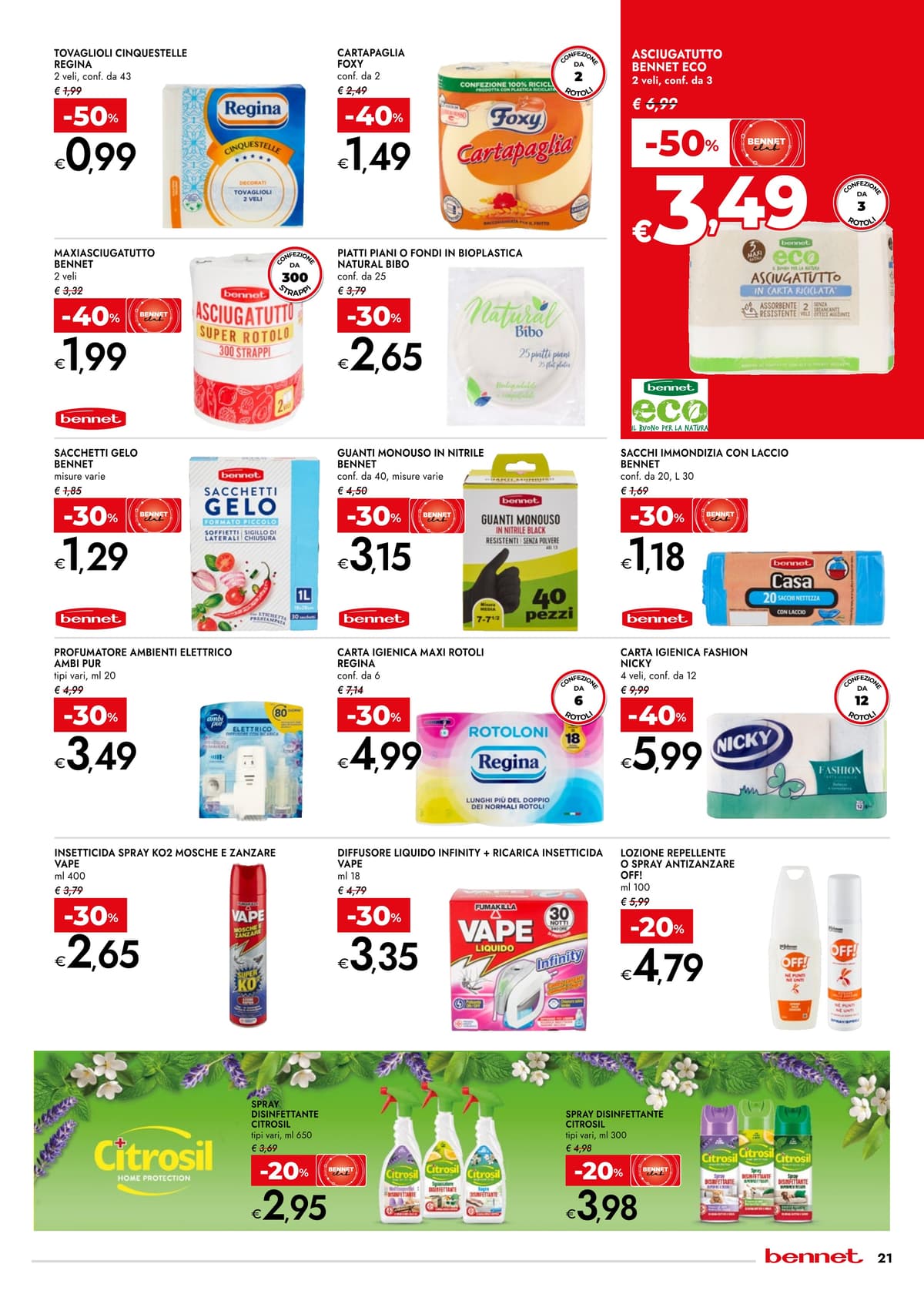 Pagina 21. del volantino Bennet - SCONTI 30% 40% 50%