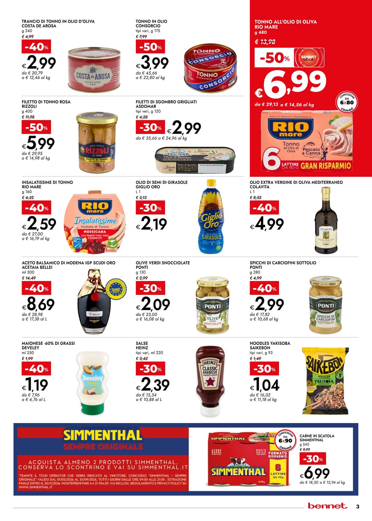 Pagina 3. del volantino Bennet - SCONTI 30% 40% 50%