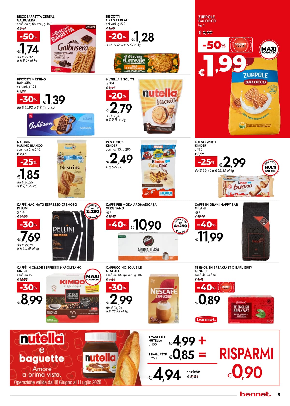 Pagina 5. del volantino Bennet - SCONTI 30% 40% 50%