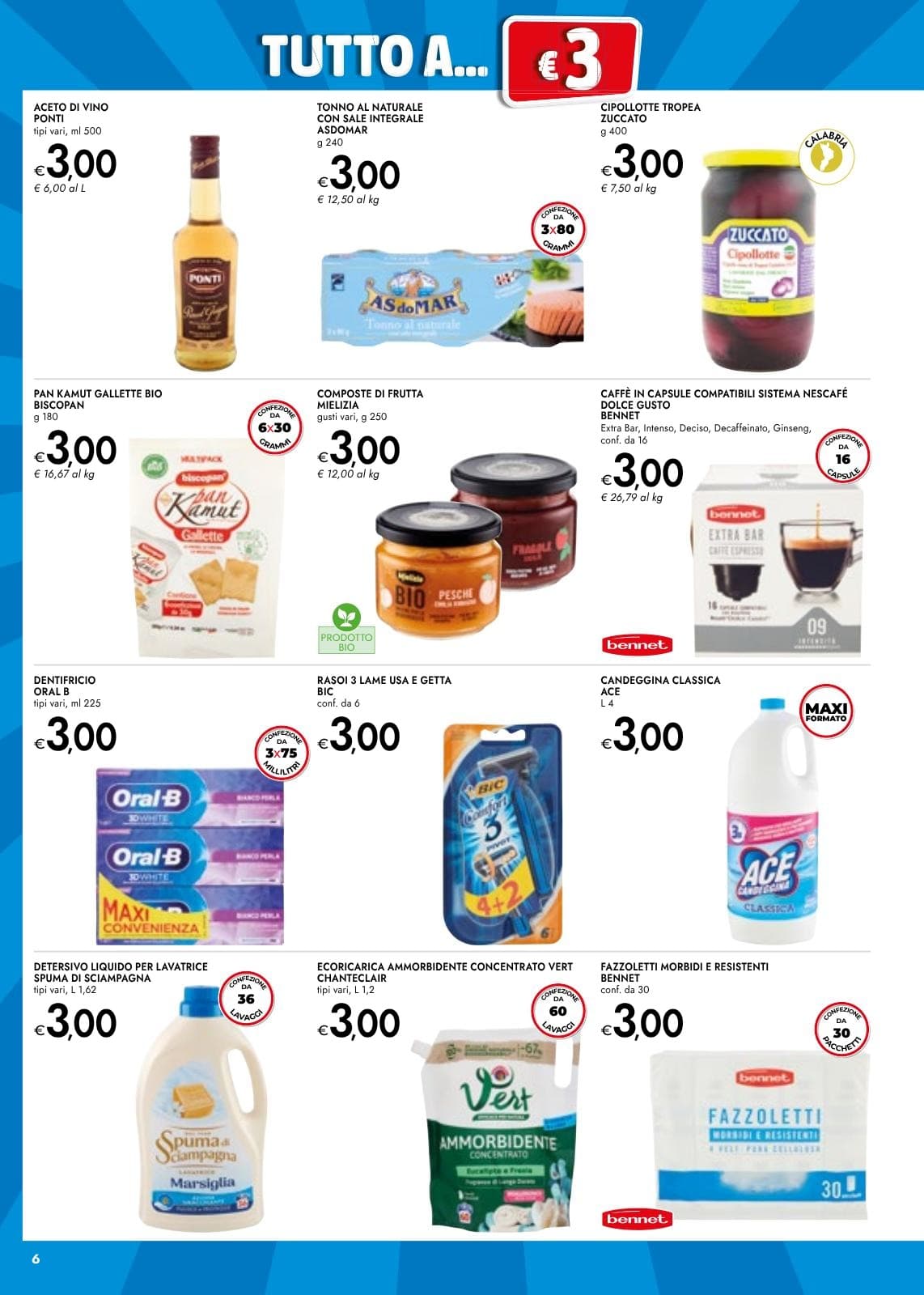 Pagina 6. del volantino Bennet - Tutto A € 1,2,3,5 dal 14/07/2026