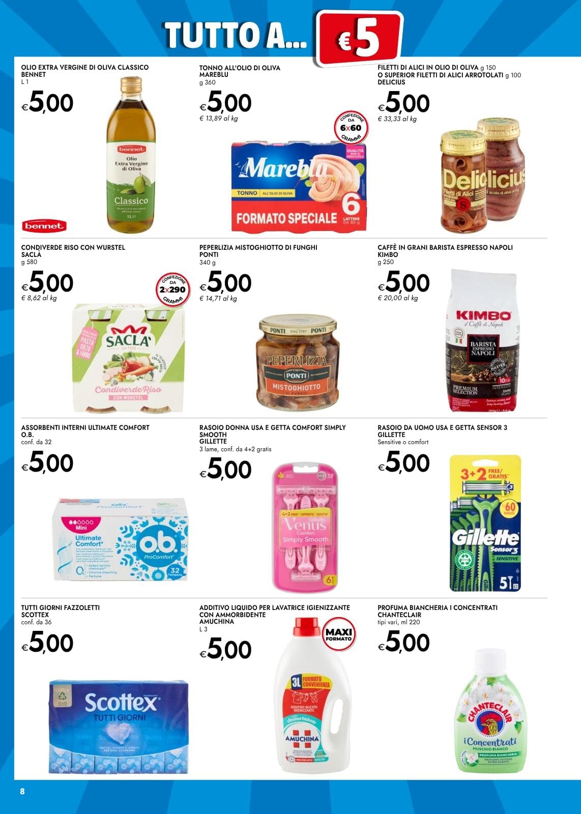 Pagina 8. del volantino Bennet - Tutto A € 1,2,3,5 dal 14/07/2026