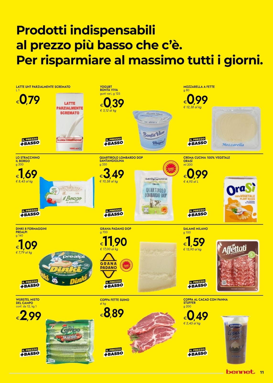 Pagina 11. del volantino Bennet - Tutto A € 1,2,3,5 dal 14/07/2026