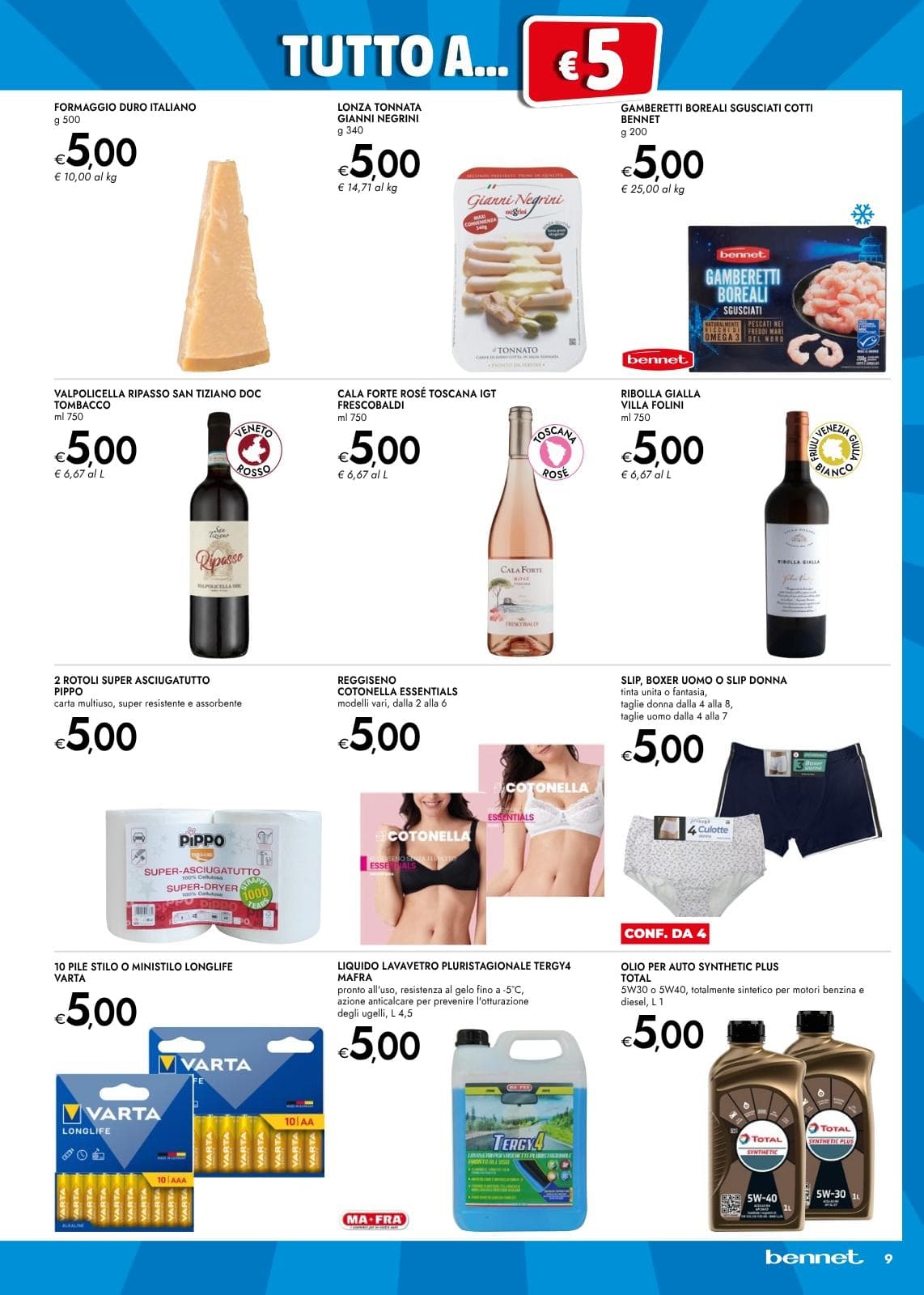 Pagina 9. del volantino Bennet - Tutto A € 1,2,3,5 dal 14/07/2026