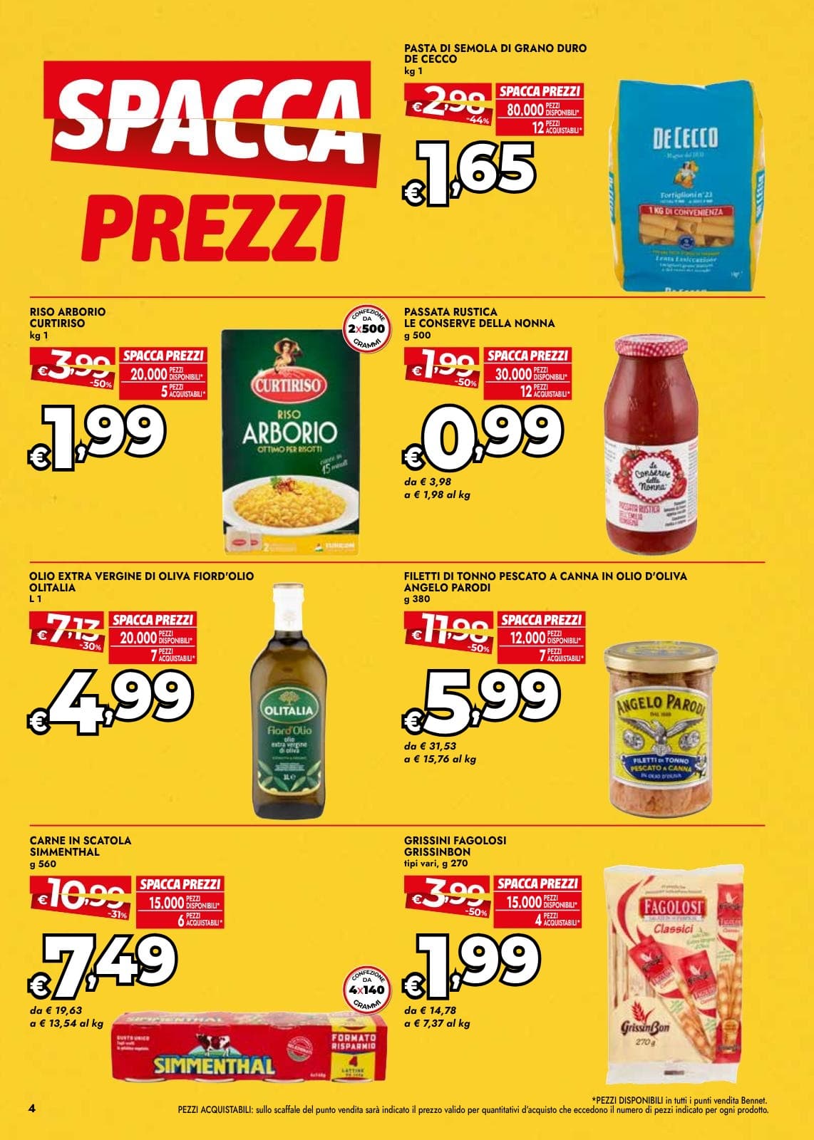 Pagina 4. del volantino Bennet - Spaccaprezzi dal 28/07/2026