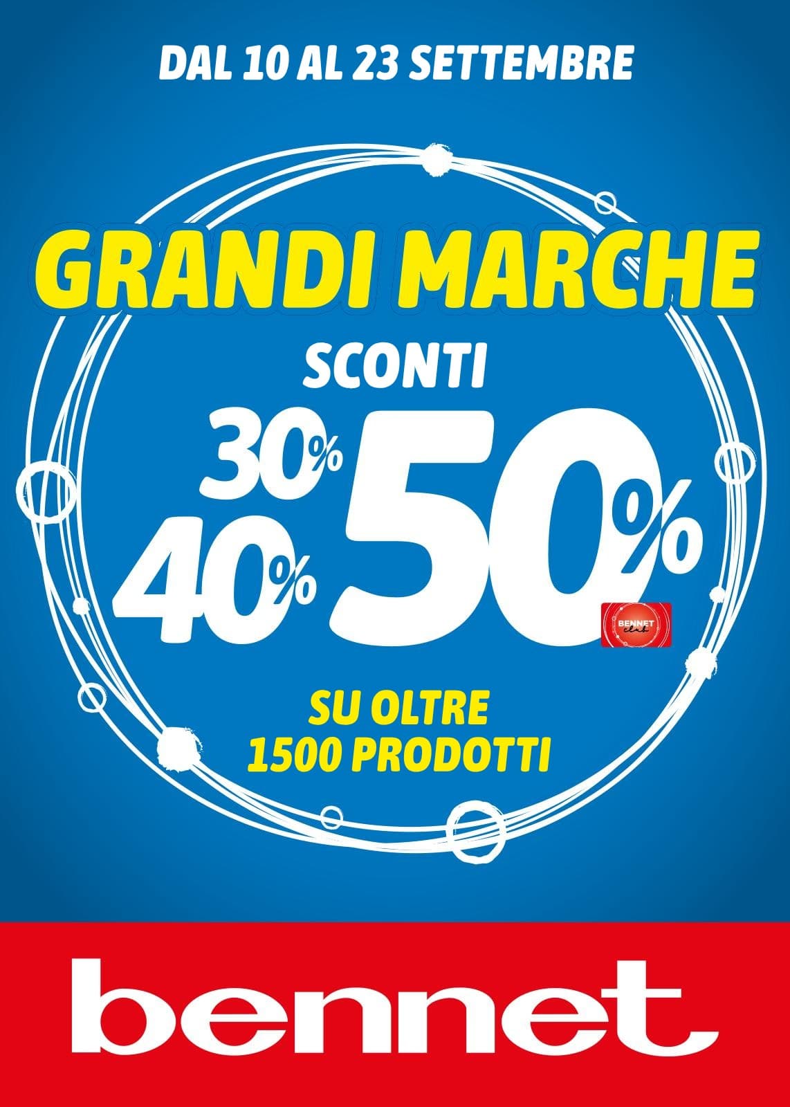 Copertina del volantino Bennet Grandi Marche Sconti 30% 40% 50%