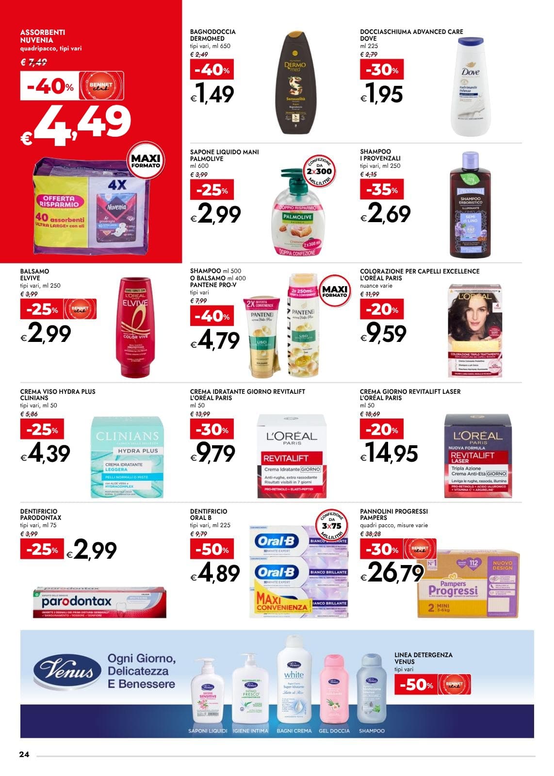 Pagina 24. del volantino Bennet - Grandi Marche Sconti 30% 40% 50%