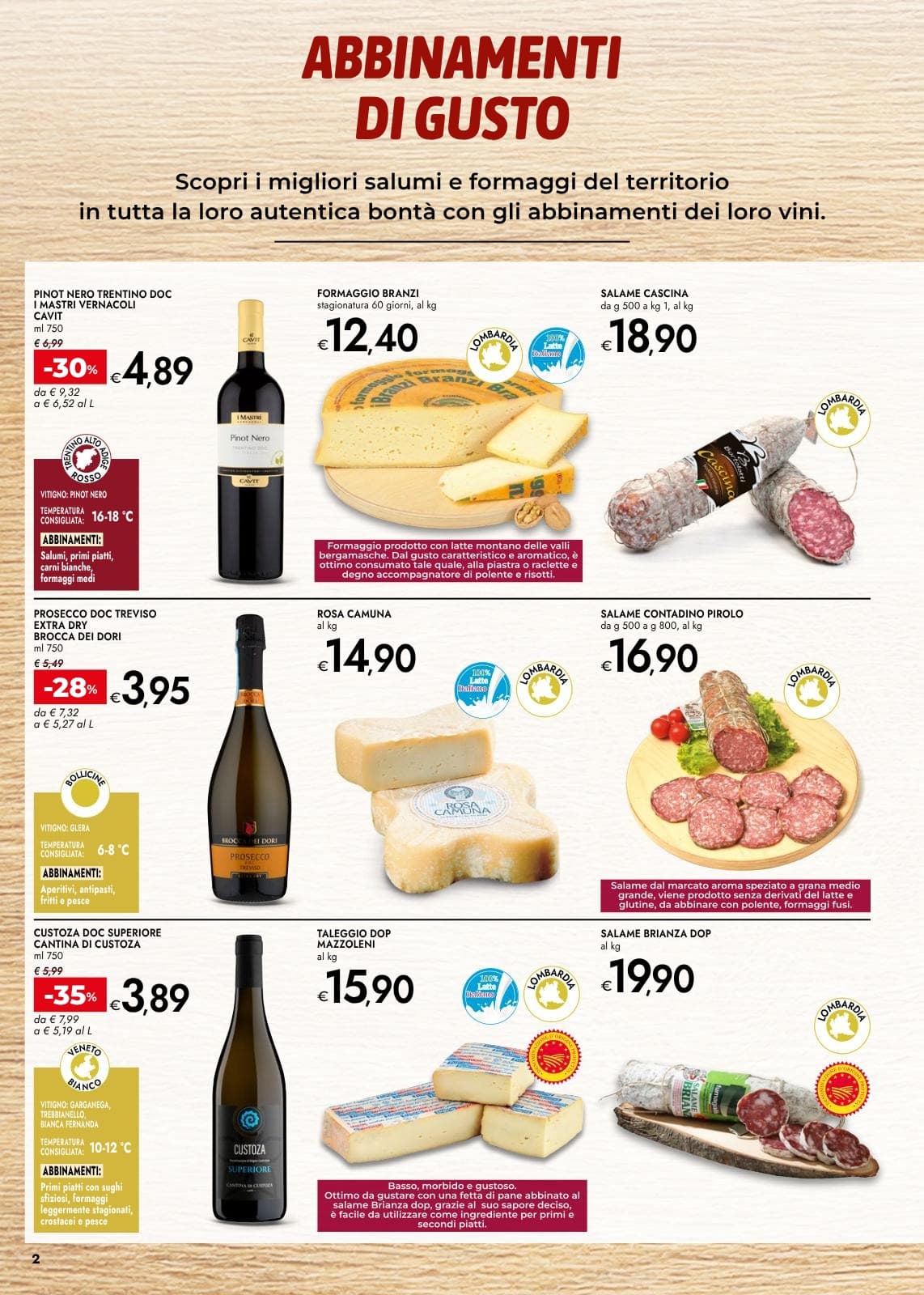 Pagina 2. del volantino Bennet - Vini Salumi Formaggi + Dispensa