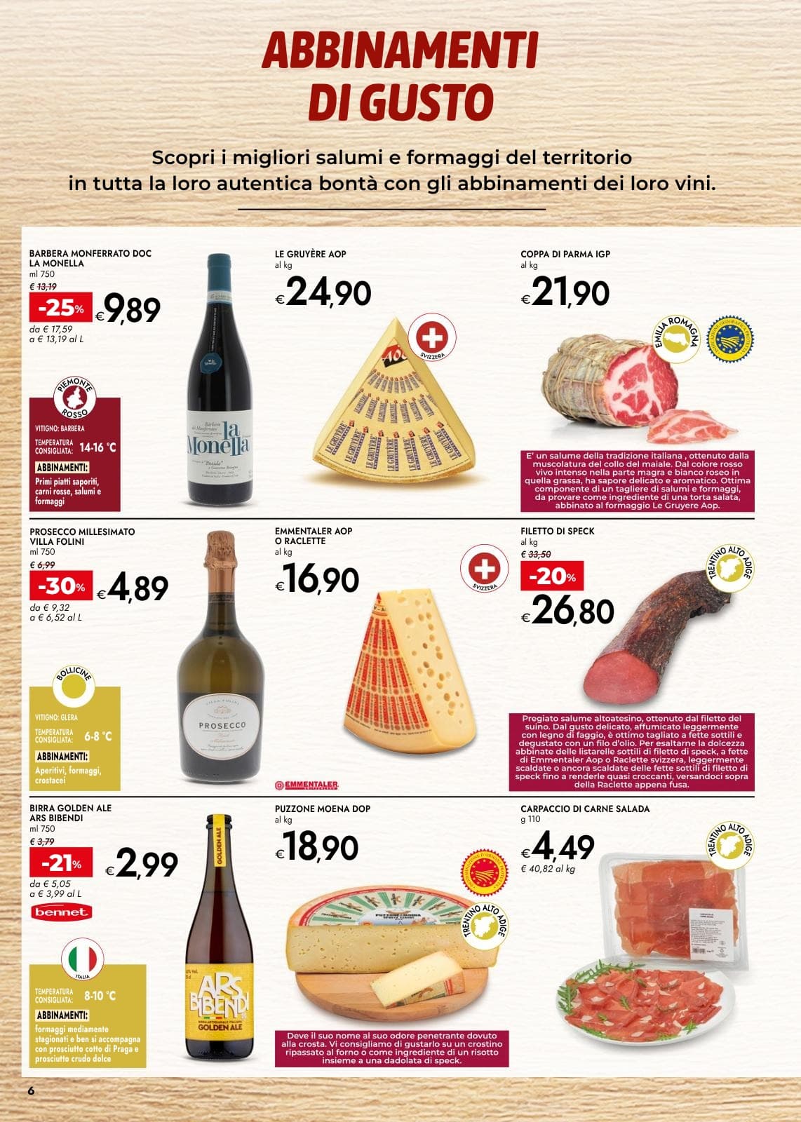 Pagina 6. del volantino Bennet - Vini Salumi Formaggi + Dispensa