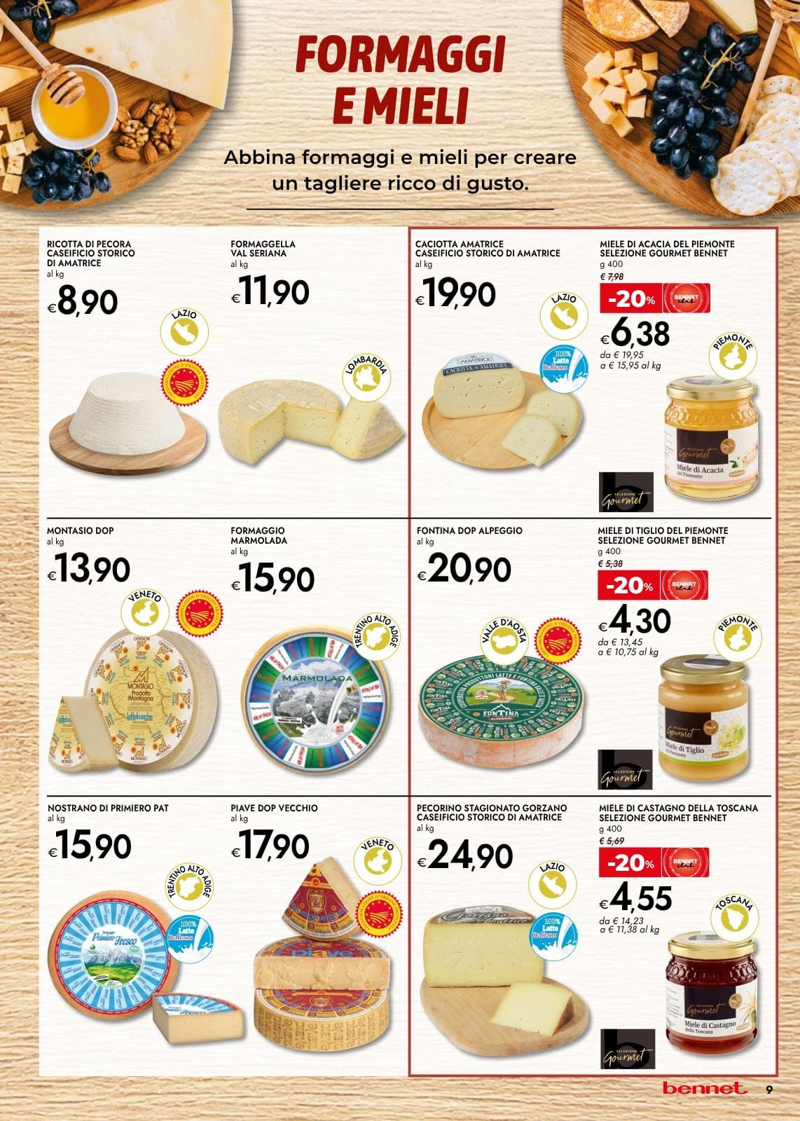 Pagina 9. del volantino Bennet - Vini Salumi Formaggi + Dispensa