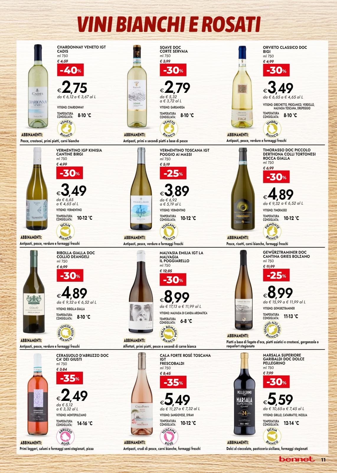 Pagina 11. del volantino Bennet - Vini Salumi Formaggi + Dispensa