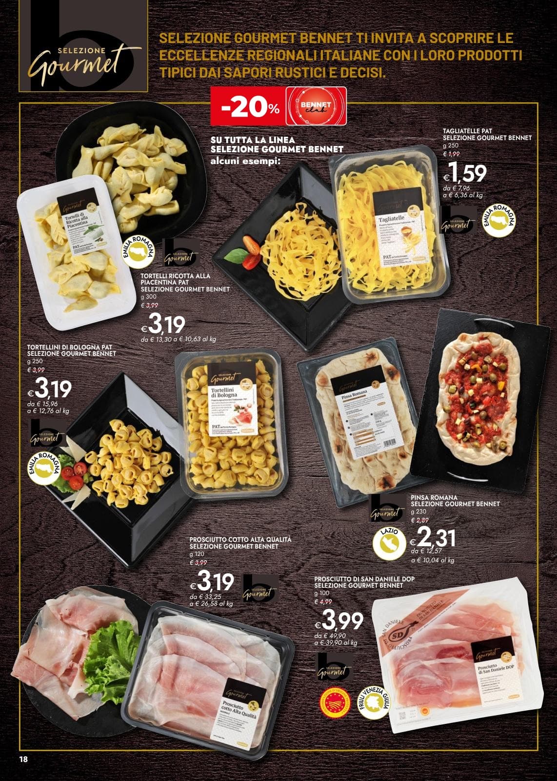 Pagina 18. del volantino Bennet - Vini Salumi Formaggi + Dispensa