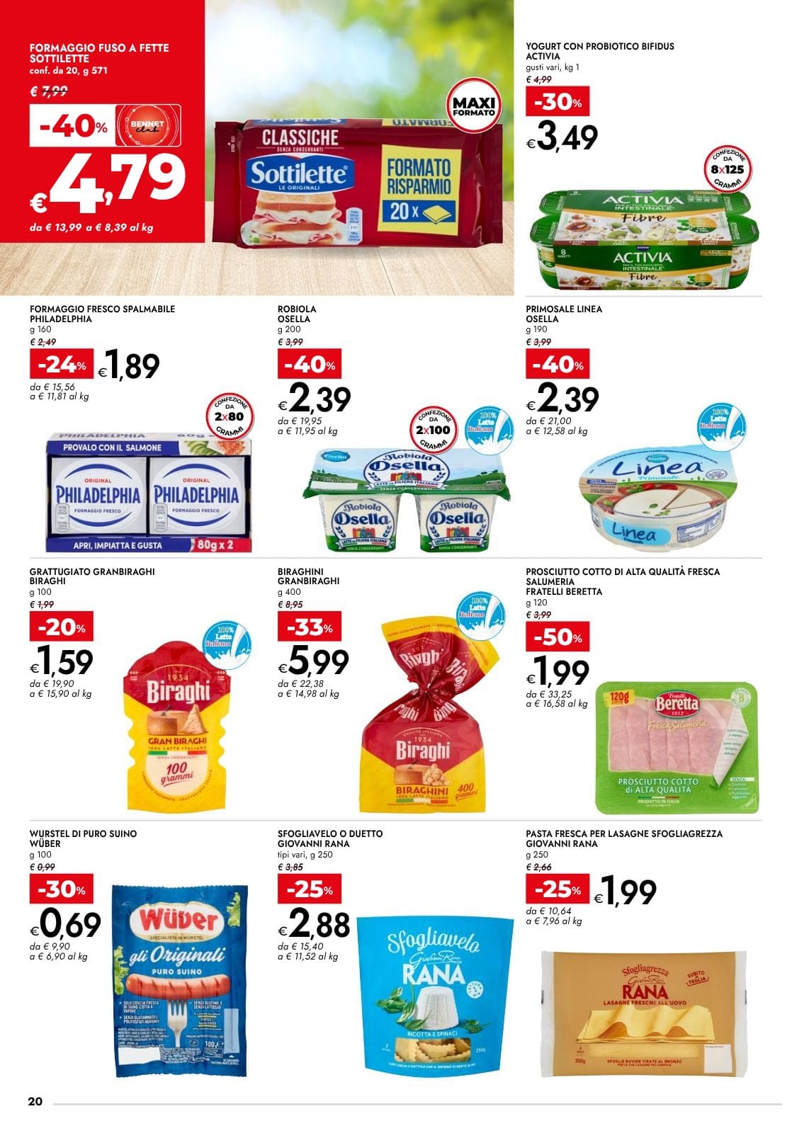 Pagina 20. del volantino Bennet - Vini Salumi Formaggi + Dispensa