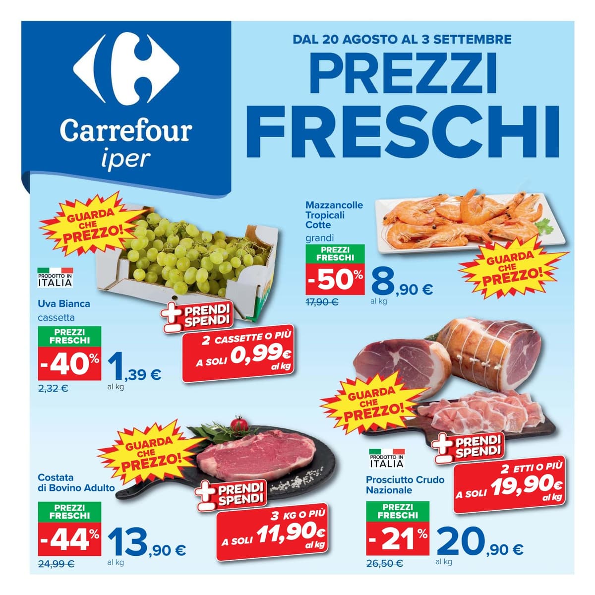 Pagina 1. del volantino Carrefour - Prezzi Freschi (iper) dal 23/08/2026