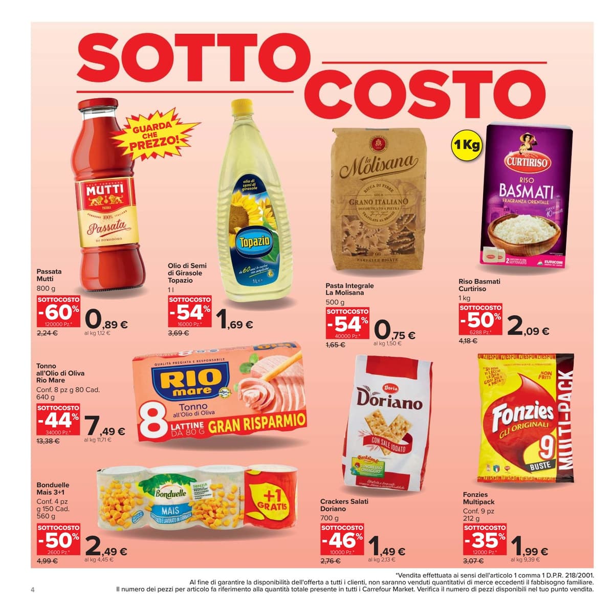 Pagina 4. del volantino Carrefour - Sottocosto (market) dal 05/09/2026