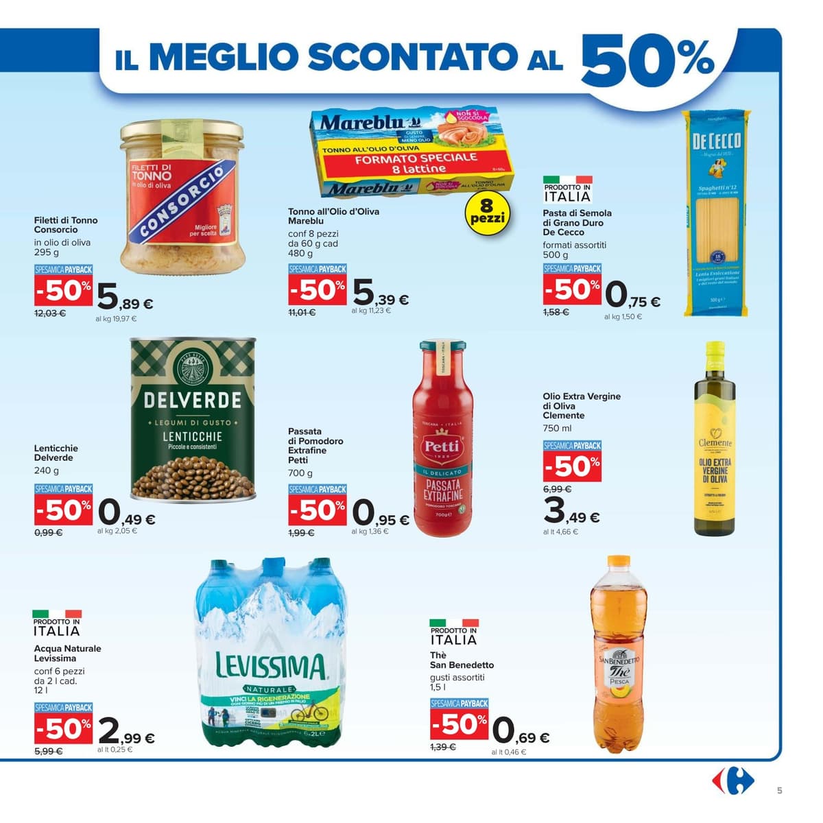 Pagina 5. del volantino Carrefour - 50 prodotti al 50%