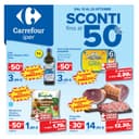 Copertina del volantino Carrefour Sconti fino al 50% (iper)