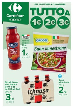 Pagina 1 del volantino Carrefour Tutto a 1€, 2€ e 3€ (Express)