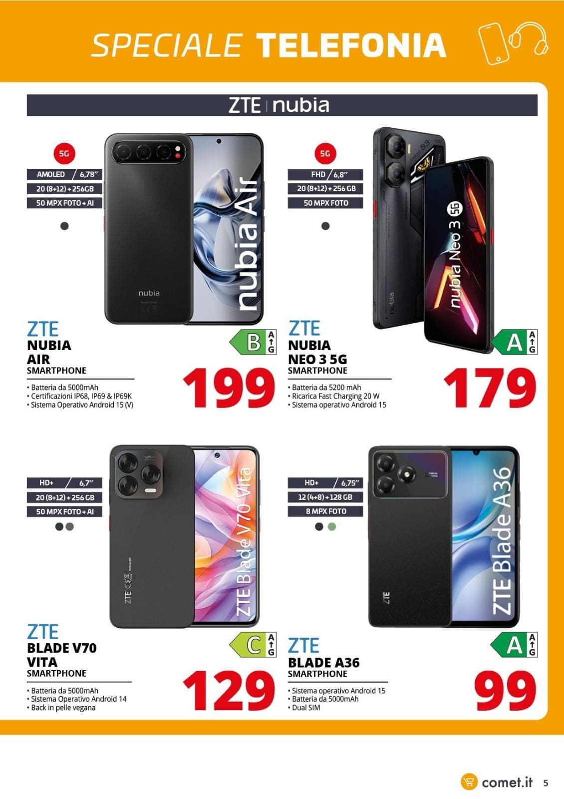 Pagina 5. del volantino Comet - Telefonia