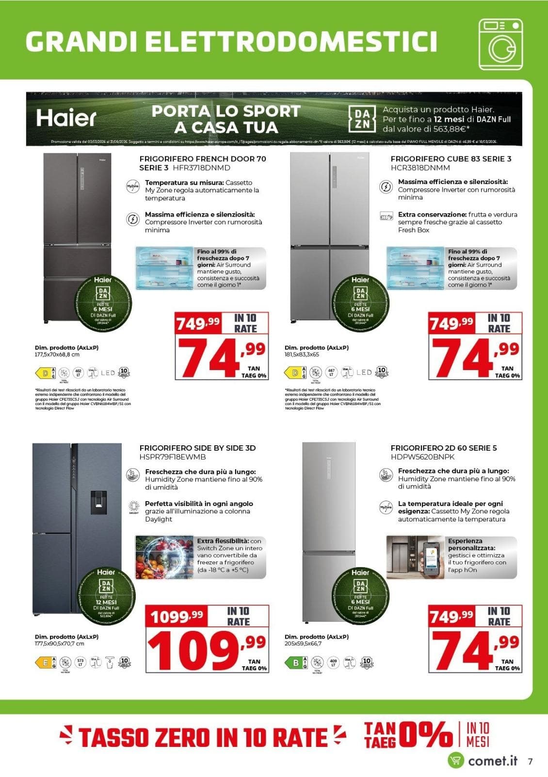Pagina 7. del volantino Comet - Haier dal 28/07/2026
