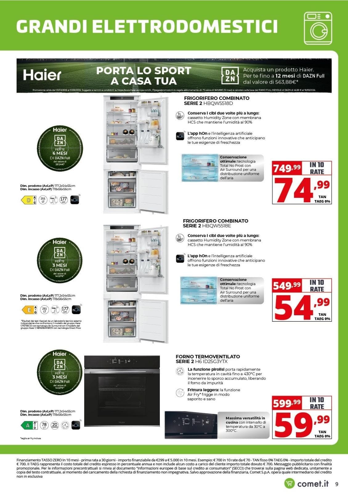 Pagina 9. del volantino Comet - Haier dal 28/07/2026