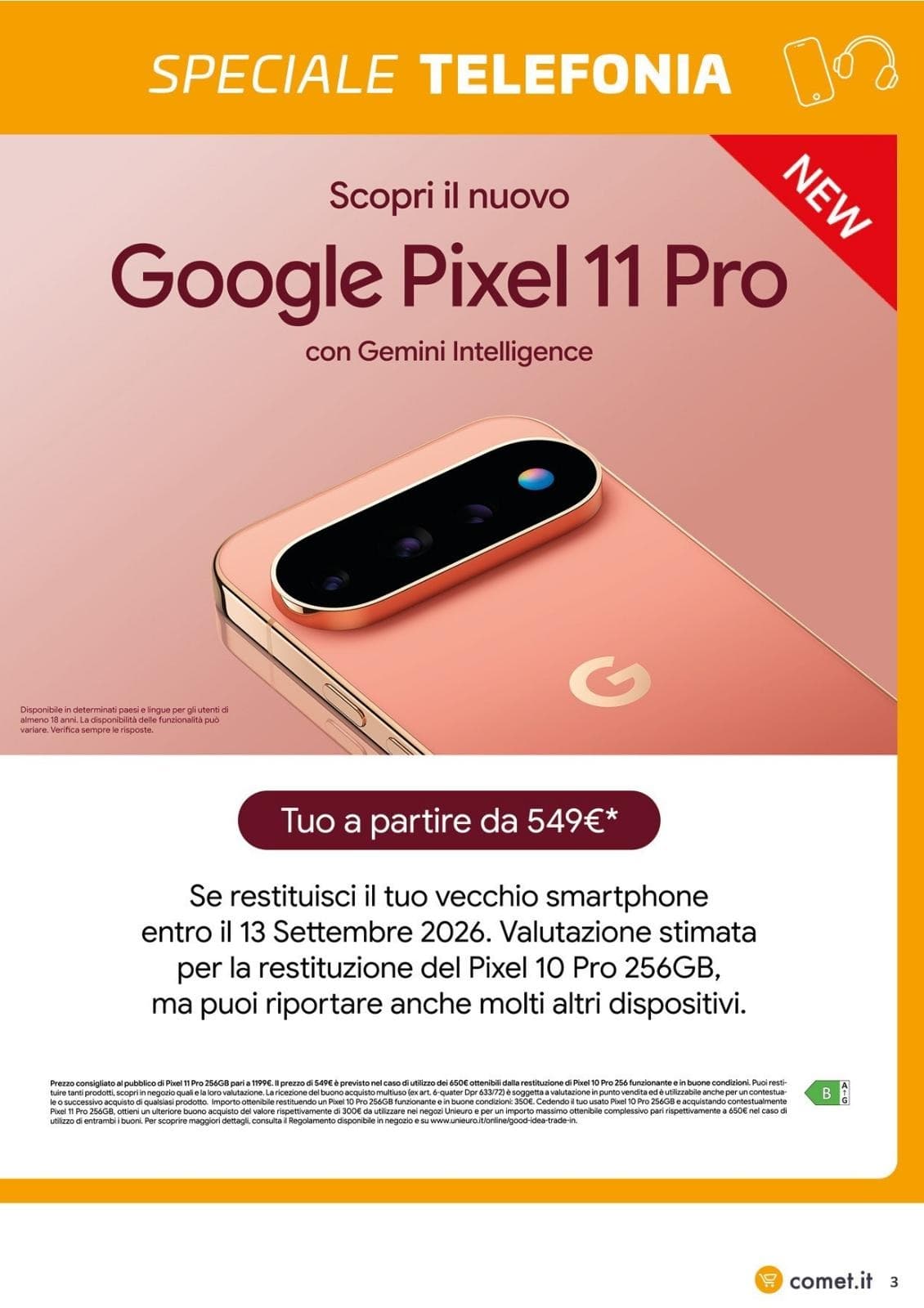 Pagina 3. del volantino Comet - Telefonia