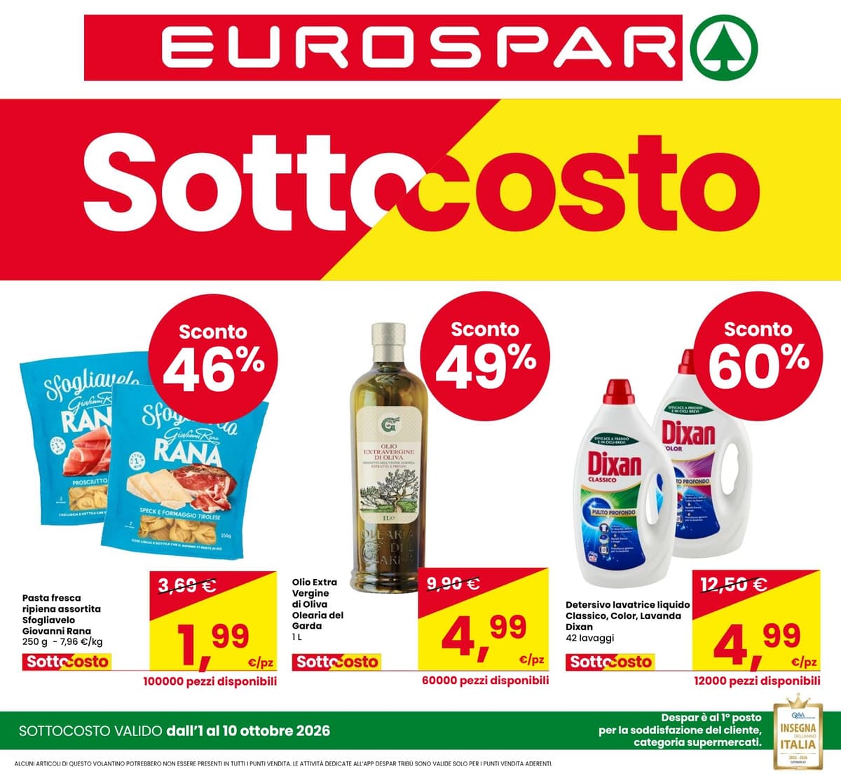 Copertina del volantino DeSpar SOTTOCOSTO