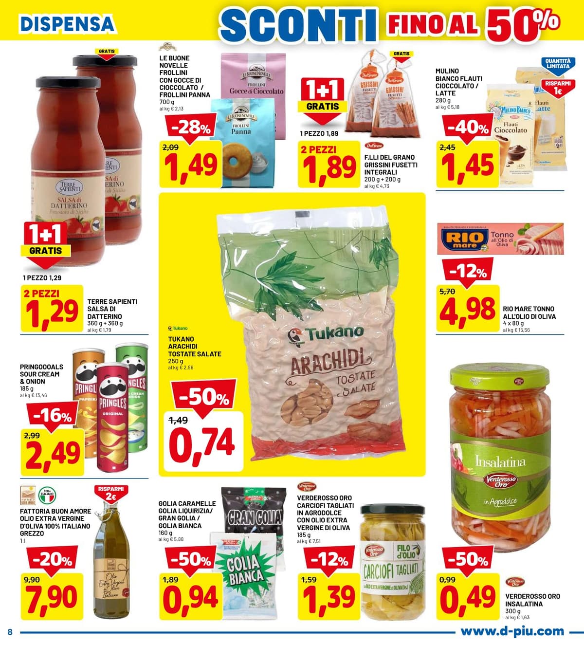 Pagina 8. del volantino Dpiù - Sconti Fino Al 50%