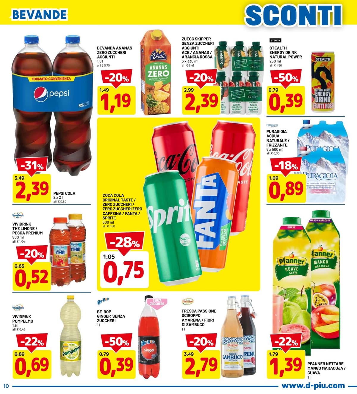 Pagina 10. del volantino Dpiù - Sconti Fino Al 50%