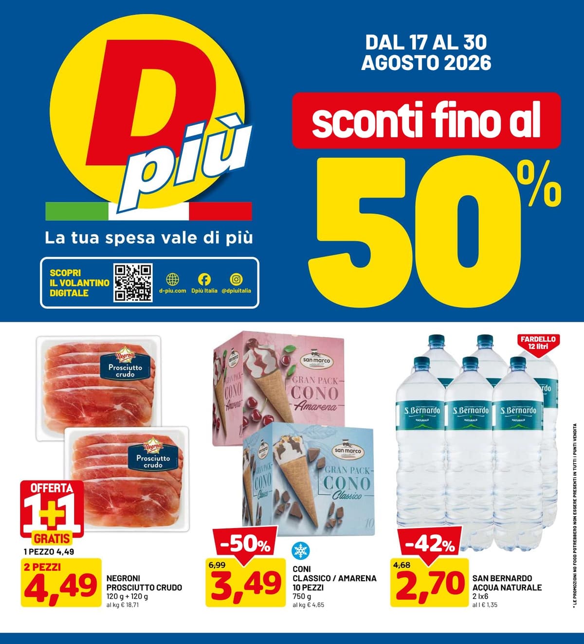 Pagina 1. del volantino Dpiù - Sconti fino al 50% dal 23/08/2026