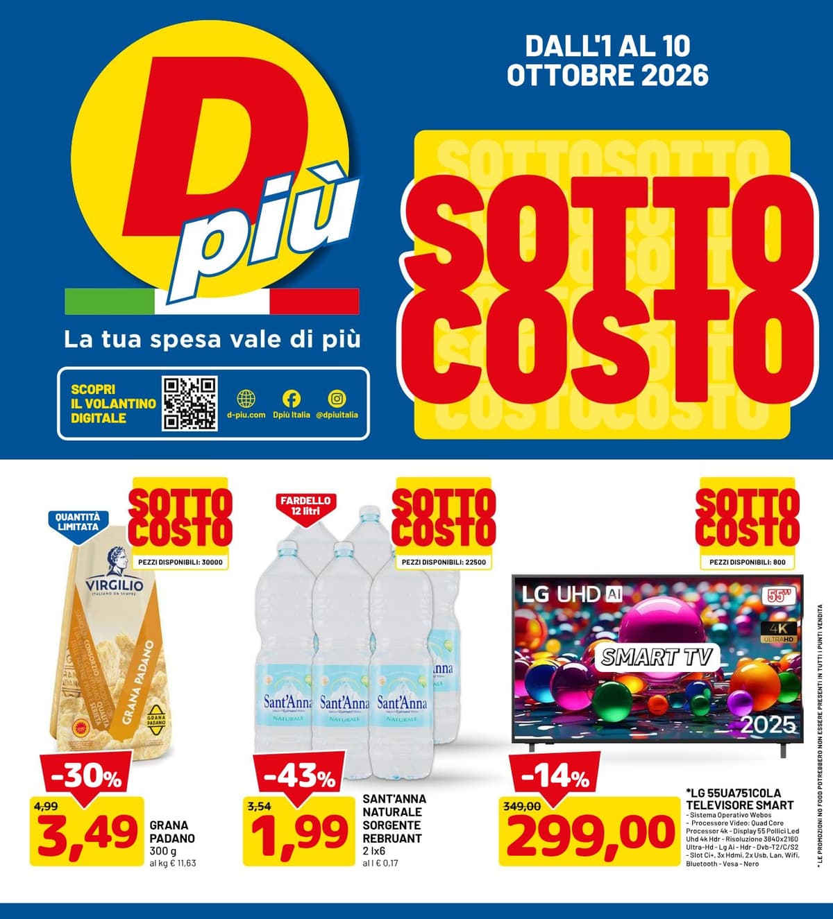 Copertina del volantino Dpiù Sotto Costo