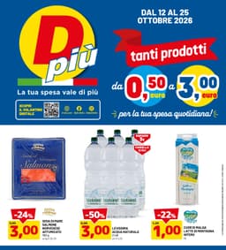Pagina 1 del volantino Dpiù Tanto Prodotti Da 0,50€ a 3€