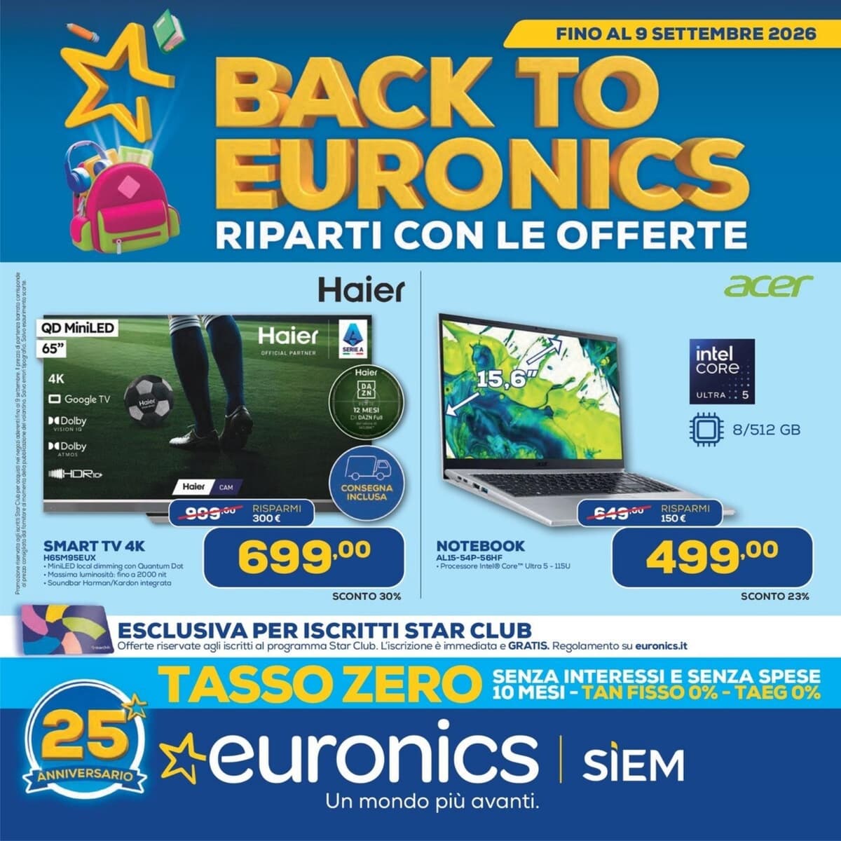Pagina 1. del volantino Euronics - Riparti Con Le Offerte (Siem) dal 24/08/2026