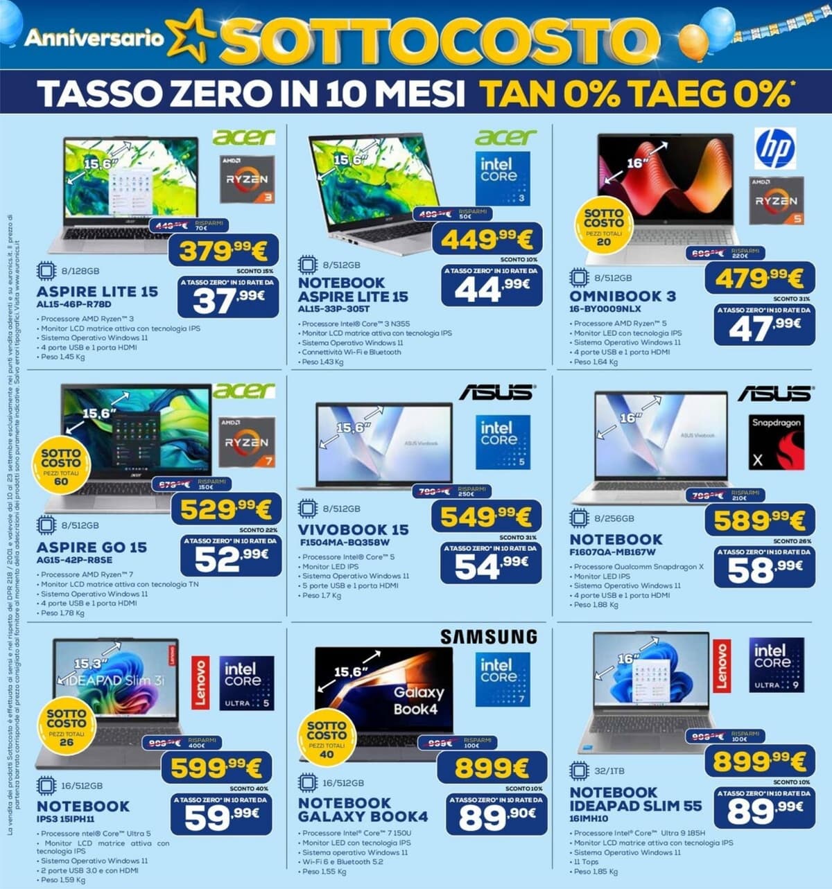 Pagina 11. del volantino Euronics - Anniversario Sottocosto (Lavia Latella)