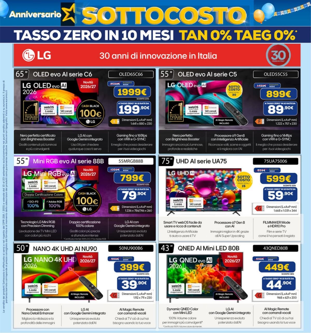 Pagina 17. del volantino Euronics - Anniversario Sottocosto (Lavia Latella)