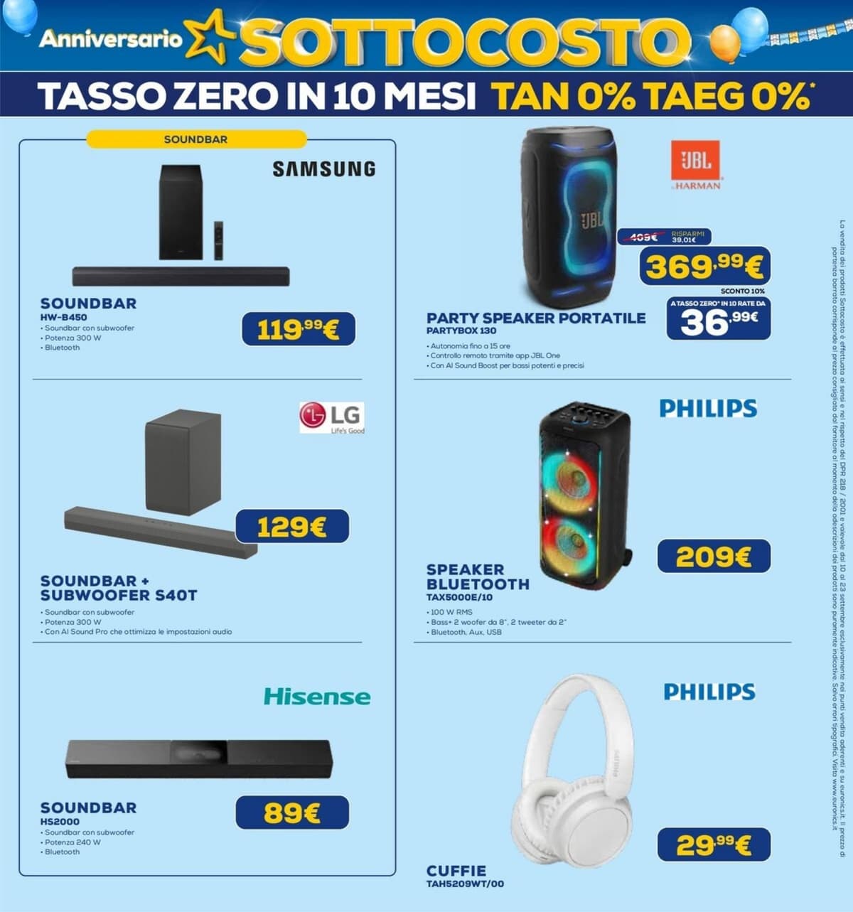 Pagina 22. del volantino Euronics - Anniversario Sottocosto (Lavia Latella)
