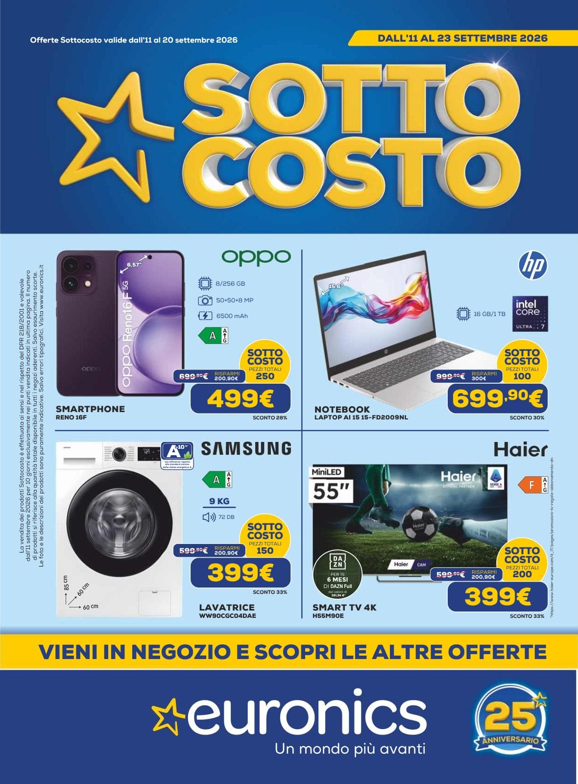 Euronics katalog Sotto Costo, 11/09/2026 – 23/09/2026