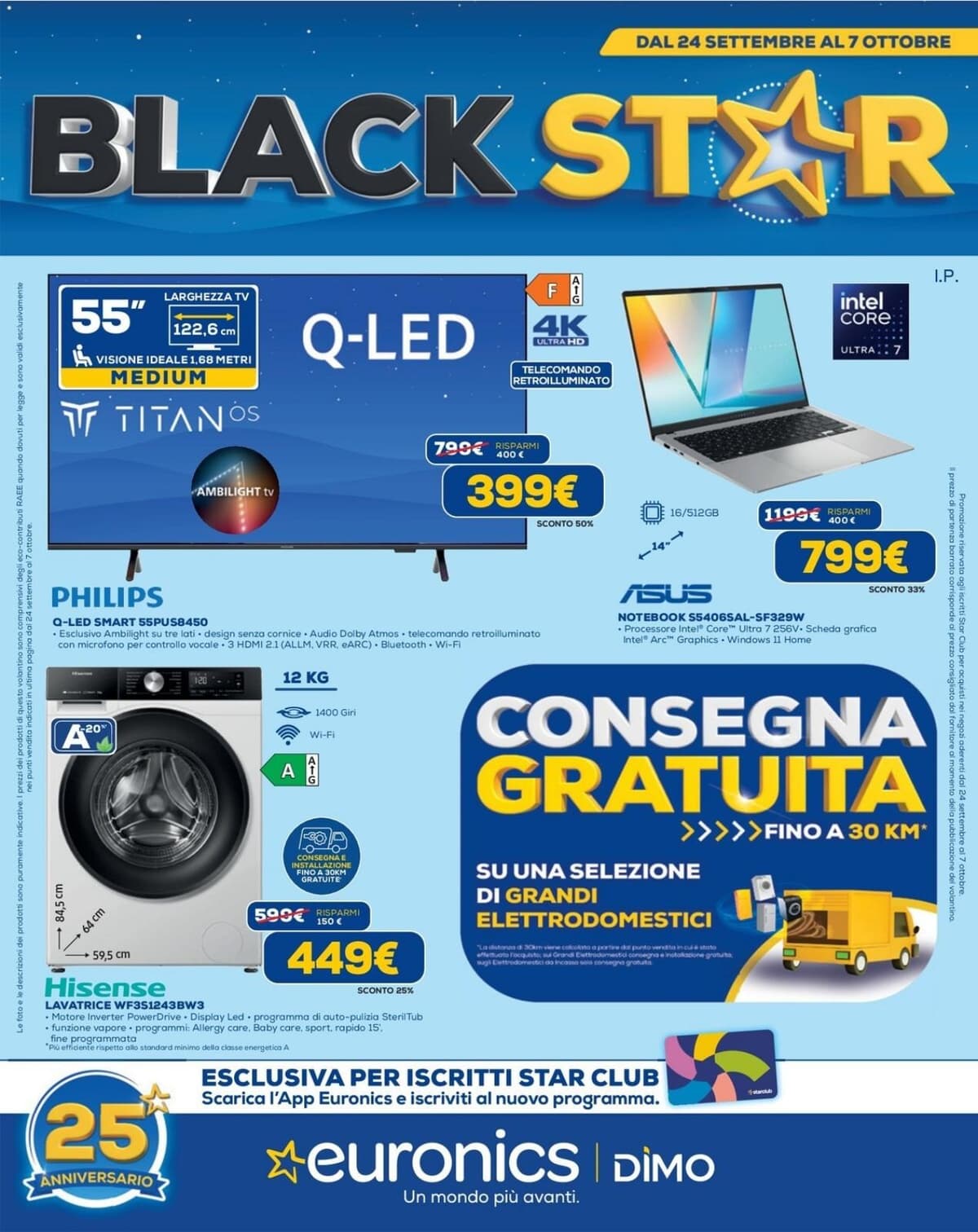 Pagina 1. del volantino Euronics - Black Star (Dimo)