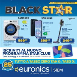 Pagina 1 del volantino Euronics Black Star (Siem)