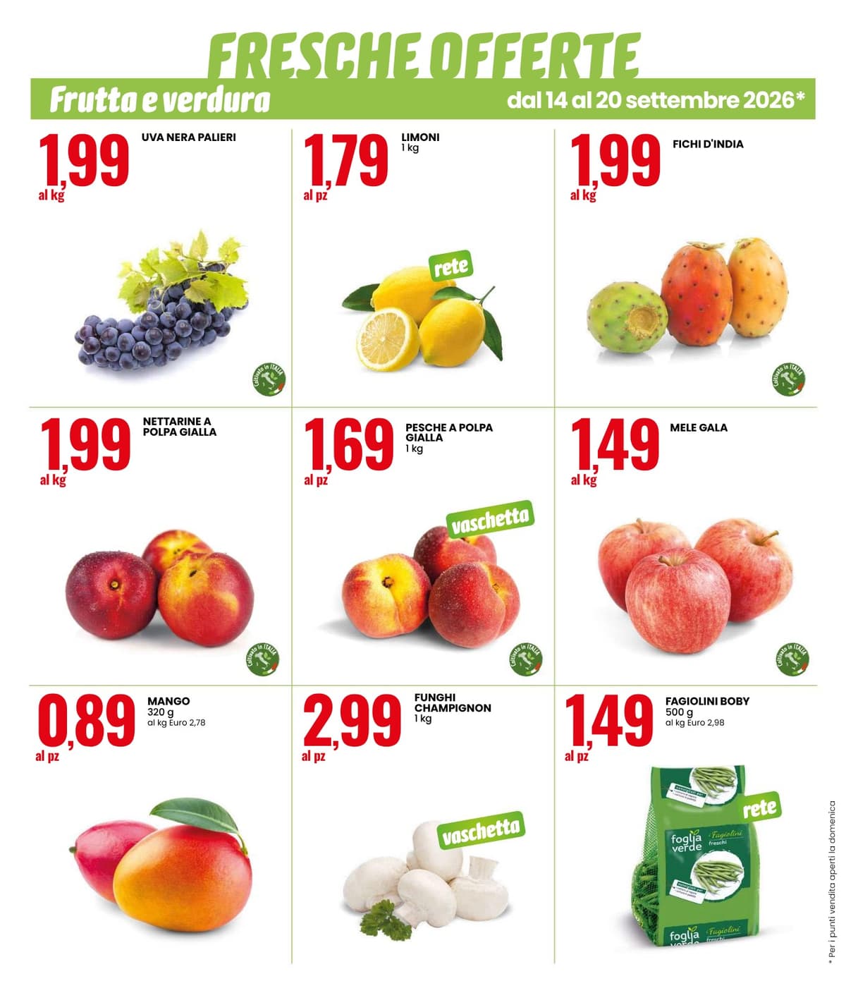 Eurospin katalog FRESCHE OFFERTE DELLA SETTIMANA, 14/09/2026 – 20/09/2026