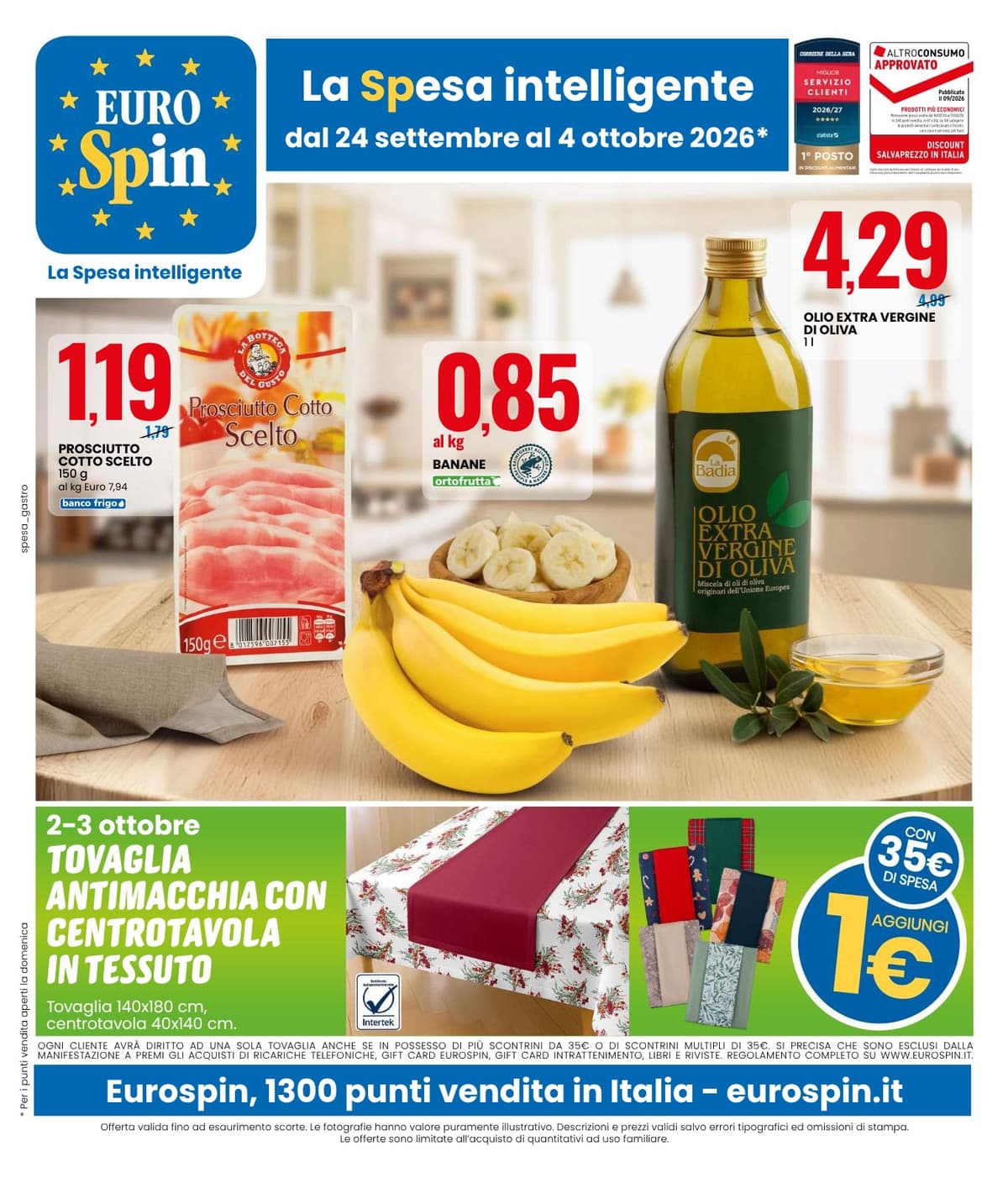 Copertina del volantino Eurospin La Spesa Intelligente