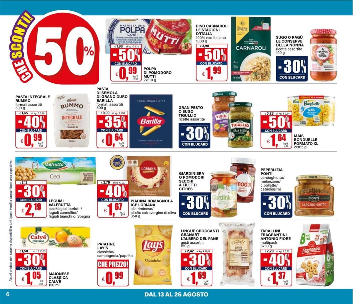 Pagina 6. del volantino Il Gigante - Sconti 30% 40% 50% dal 23/08/2026