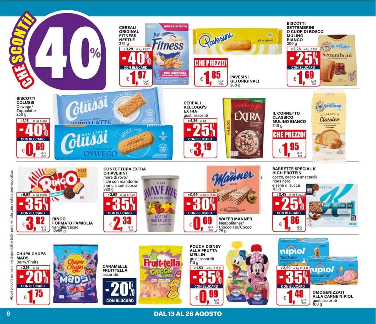 Pagina 8. del volantino Il Gigante - Sconti 30% 40% 50% dal 23/08/2026