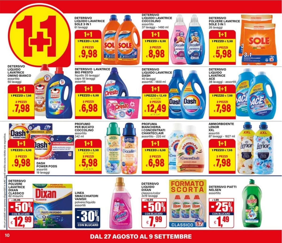 Pagina 10. del volantino Il Gigante - Uno e gratis dal 28/08/2026