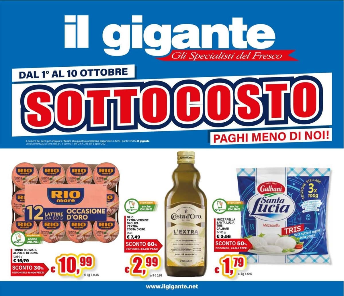 Copertina del volantino Il Gigante Sottocosto
