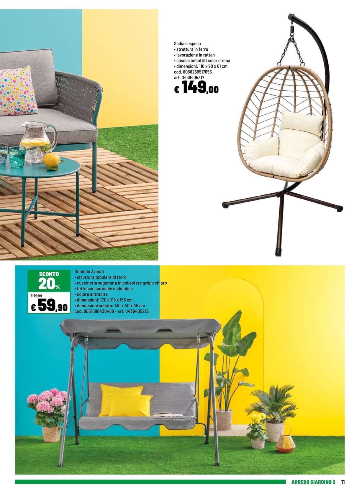 Pagina 11. del volantino Iper La grande i - ARREDO GIARDINO 