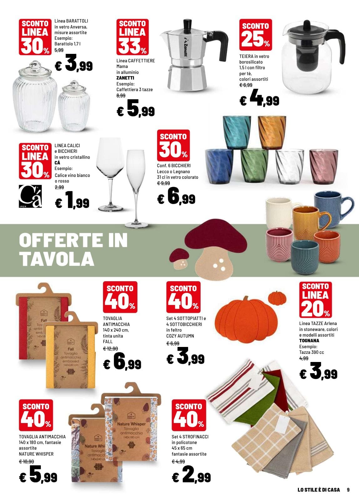 Pagina 9. del volantino Iper La grande i - LO STILE È DI CASA