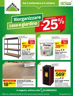 Pagina 1 del volantino Leroy Merlin Riorganizzare casa e giardino