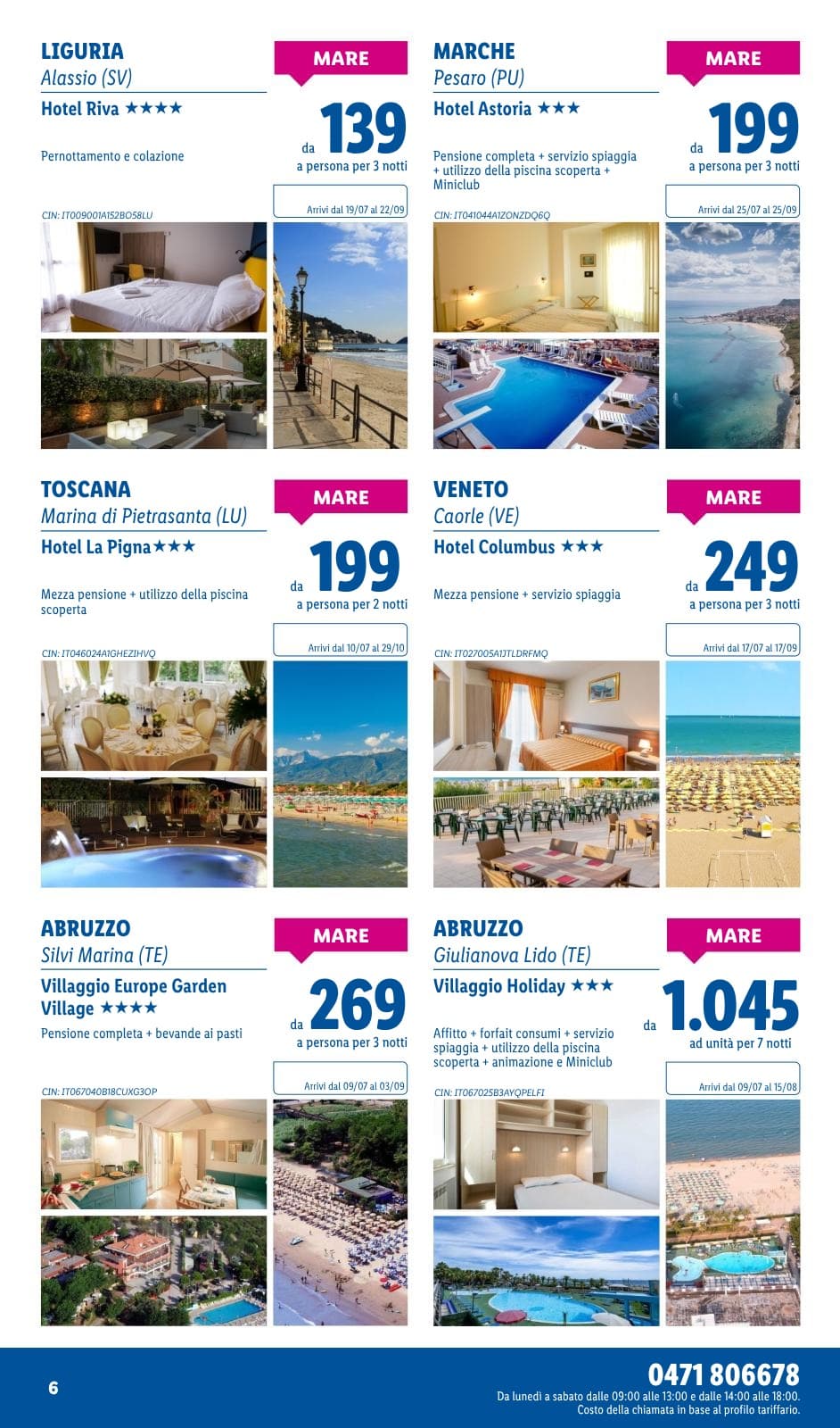 Pagina 6. del volantino Lidl - I viaggi del mese dal 14/07/2026