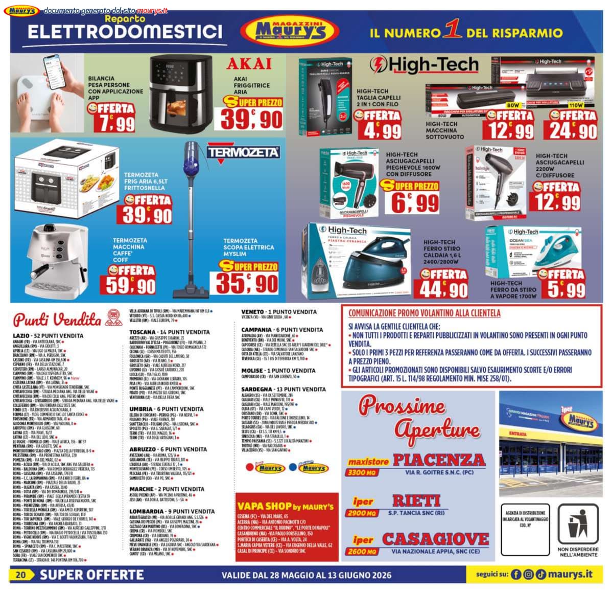 Pagina 20. del volantino Maury's - Offerte Speciali dal 13/06/2026